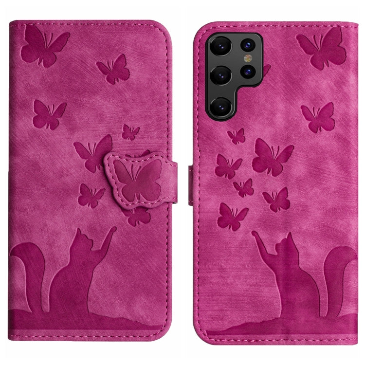Butterfly Cat Embossing Flip Leather Phone Case, For Samsung Galaxy S20 FE, For Samsung Galaxy A53 5G, For Samsung Galaxy A33 5G, For Samsung Galaxy S22 Ultra 5G, For Samsung Galaxy S22+ 5G, For Samsung Galaxy S22 5G, For Samsung Galaxy A52 5G / A52S  ...