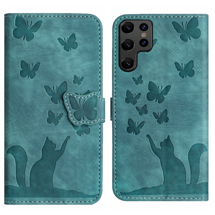 Butterfly Cat Embossing Flip Leather Phone Case, For Samsung Galaxy S20 FE, For Samsung Galaxy A53 5G, For Samsung Galaxy A33 5G, For Samsung Galaxy S22 Ultra 5G, For Samsung Galaxy S22+ 5G, For Samsung Galaxy S22 5G, For Samsung Galaxy A52 5G / A52S  ...