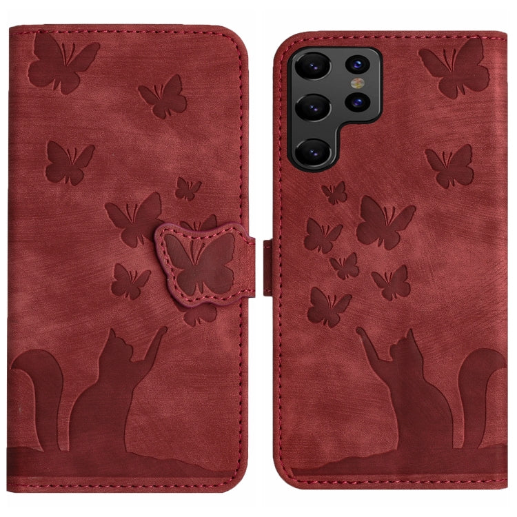 Butterfly Cat Embossing Flip Leather Phone Case, For Samsung Galaxy A24 4G, For Samsung Galaxy A23 / M13 4G, For Samsung Galaxy A14 4G / 5G, For Samsung Galaxy A34 5G, For Samsung Galaxy A54 5G, For Samsung Galaxy S23 Ultra 5G, For Samsung Galaxy S23+ ...