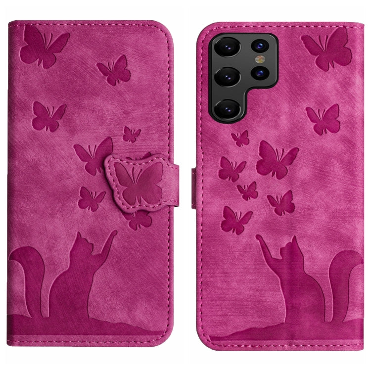 Butterfly Cat Embossing Flip Leather Phone Case, For Samsung Galaxy A24 4G, For Samsung Galaxy A23 / M13 4G, For Samsung Galaxy A14 4G / 5G, For Samsung Galaxy A34 5G, For Samsung Galaxy A54 5G, For Samsung Galaxy S23 Ultra 5G, For Samsung Galaxy S23+ ...