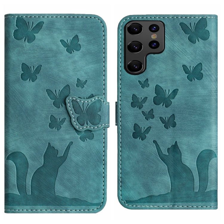 Butterfly Cat Embossing Flip Leather Phone Case, For Samsung Galaxy A24 4G, For Samsung Galaxy A23 / M13 4G, For Samsung Galaxy A14 4G / 5G, For Samsung Galaxy A34 5G, For Samsung Galaxy A54 5G, For Samsung Galaxy S23 Ultra 5G, For Samsung Galaxy S23+ ...