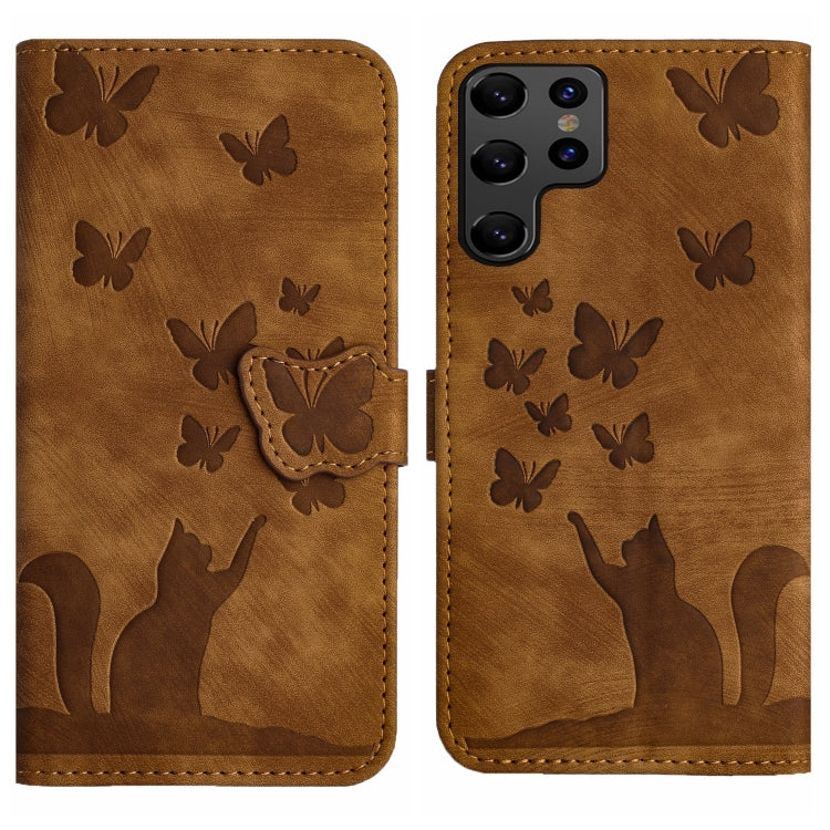 Butterfly Cat Embossing Flip Leather Phone Case, For Samsung Galaxy A24 4G, For Samsung Galaxy A23 / M13 4G, For Samsung Galaxy A14 4G / 5G, For Samsung Galaxy A34 5G, For Samsung Galaxy A54 5G, For Samsung Galaxy S23 Ultra 5G, For Samsung Galaxy S23+ ...