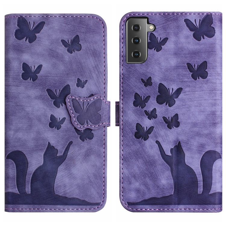 Butterfly Cat Embossing Flip Leather Phone Case, For Samsung Galaxy S21 FE 5G, For Samsung Galaxy A32 5G, For Samsung Galaxy S21 5G, For Samsung Galaxy S21+ 5G, For Samsung Galaxy S21 Ultra 5G, For Samsung Galaxy A02s EU, For Samsung Galaxy A12        ...