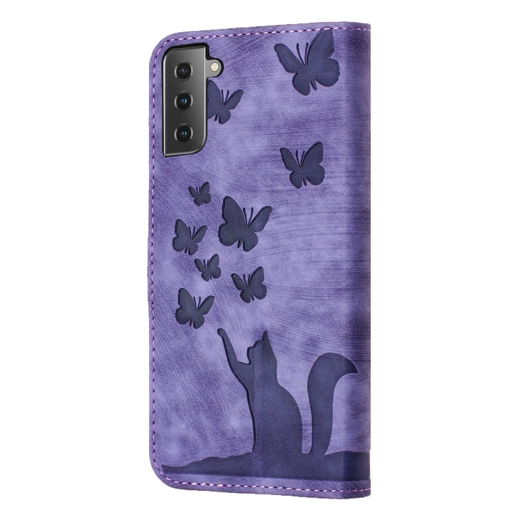 Butterfly Cat Embossing Flip Leather Phone Case, For Samsung Galaxy S21 FE 5G, For Samsung Galaxy A32 5G, For Samsung Galaxy S21 5G, For Samsung Galaxy S21+ 5G, For Samsung Galaxy S21 Ultra 5G, For Samsung Galaxy A02s EU, For Samsung Galaxy A12        ...