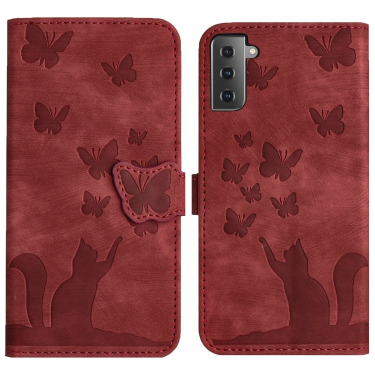 Butterfly Cat Embossing Flip Leather Phone Case, For Samsung Galaxy S21 FE 5G, For Samsung Galaxy A32 5G, For Samsung Galaxy S21 5G, For Samsung Galaxy S21+ 5G, For Samsung Galaxy S21 Ultra 5G, For Samsung Galaxy A02s EU, For Samsung Galaxy A12        ...