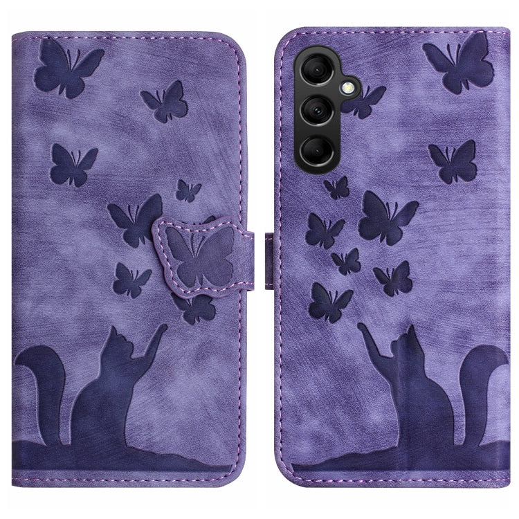 Butterfly Cat Embossing Flip Leather Phone Case, For Samsung Galaxy A55, For Samsung Galaxy A35, For Samsung Galaxy S24 Ultra 5G, For Samsung Galaxy S24+ 5G, For Samsung Galaxy S24 5G, For Samsung Galaxy A15, For Samsung Galaxy A05s                    ...