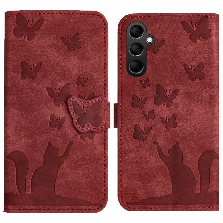 Butterfly Cat Embossing Flip Leather Phone Case, For Samsung Galaxy A55, For Samsung Galaxy A35, For Samsung Galaxy S24 Ultra 5G, For Samsung Galaxy S24+ 5G, For Samsung Galaxy S24 5G, For Samsung Galaxy A15, For Samsung Galaxy A05s                    ...