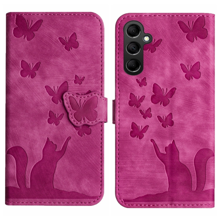 Butterfly Cat Embossing Flip Leather Phone Case, For Samsung Galaxy A55, For Samsung Galaxy A35, For Samsung Galaxy S24 Ultra 5G, For Samsung Galaxy S24+ 5G, For Samsung Galaxy S24 5G, For Samsung Galaxy A15, For Samsung Galaxy A05s                    ...