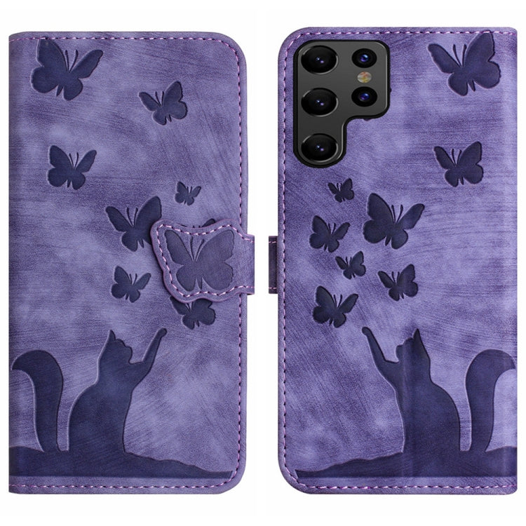 Butterfly Cat Embossing Flip Leather Phone Case, For Samsung Galaxy A55, For Samsung Galaxy A35, For Samsung Galaxy S24 Ultra 5G, For Samsung Galaxy S24+ 5G, For Samsung Galaxy S24 5G, For Samsung Galaxy A15, For Samsung Galaxy A05s                    ...