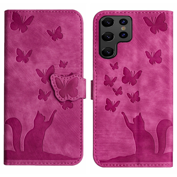 Butterfly Cat Embossing Flip Leather Phone Case, For Samsung Galaxy A55, For Samsung Galaxy A35, For Samsung Galaxy S24 Ultra 5G, For Samsung Galaxy S24+ 5G, For Samsung Galaxy S24 5G, For Samsung Galaxy A15, For Samsung Galaxy A05s                    ...