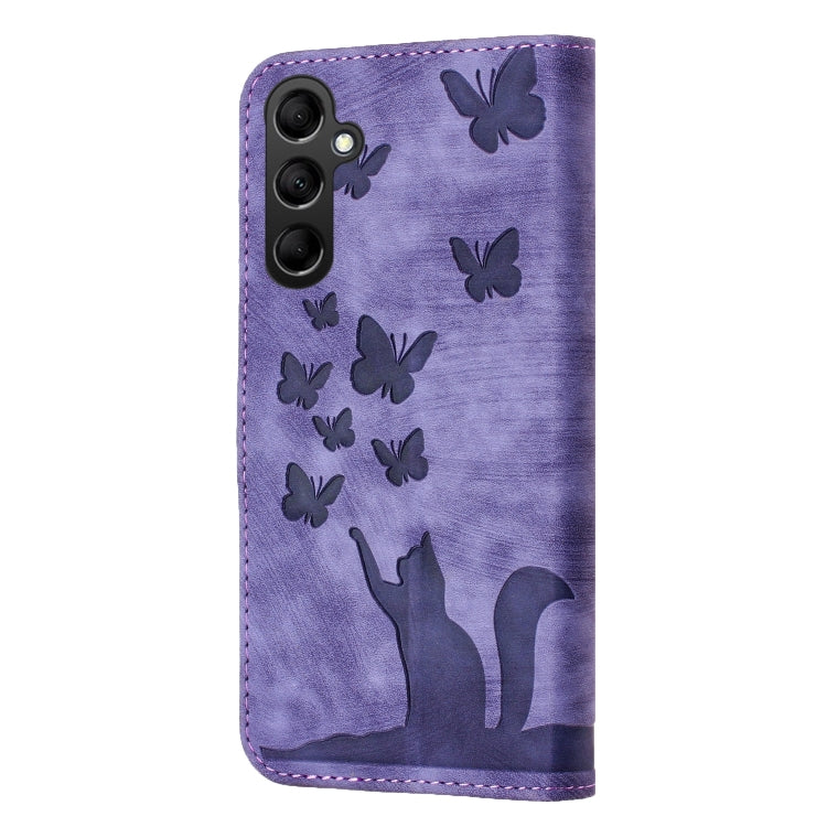 Butterfly Cat Embossing Flip Leather Phone Case, For Samsung Galaxy A24 4G, For Samsung Galaxy A23 / M13 4G, For Samsung Galaxy A14 4G / 5G, For Samsung Galaxy A34 5G, For Samsung Galaxy A54 5G, For Samsung Galaxy S23 Ultra 5G, For Samsung Galaxy S23+ ...