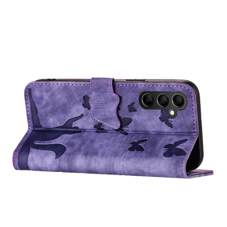 Butterfly Cat Embossing Flip Leather Phone Case, For Samsung Galaxy A24 4G, For Samsung Galaxy A23 / M13 4G, For Samsung Galaxy A14 4G / 5G, For Samsung Galaxy A34 5G, For Samsung Galaxy A54 5G, For Samsung Galaxy S23 Ultra 5G, For Samsung Galaxy S23+ ...