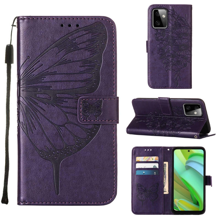 Embossed Butterfly Leather Phone Case, For Motorola Moto G Power 2023, For Motorola Edge 30 Neo, For Motorola Edge 2022 / Edge+ 5G UW 2022