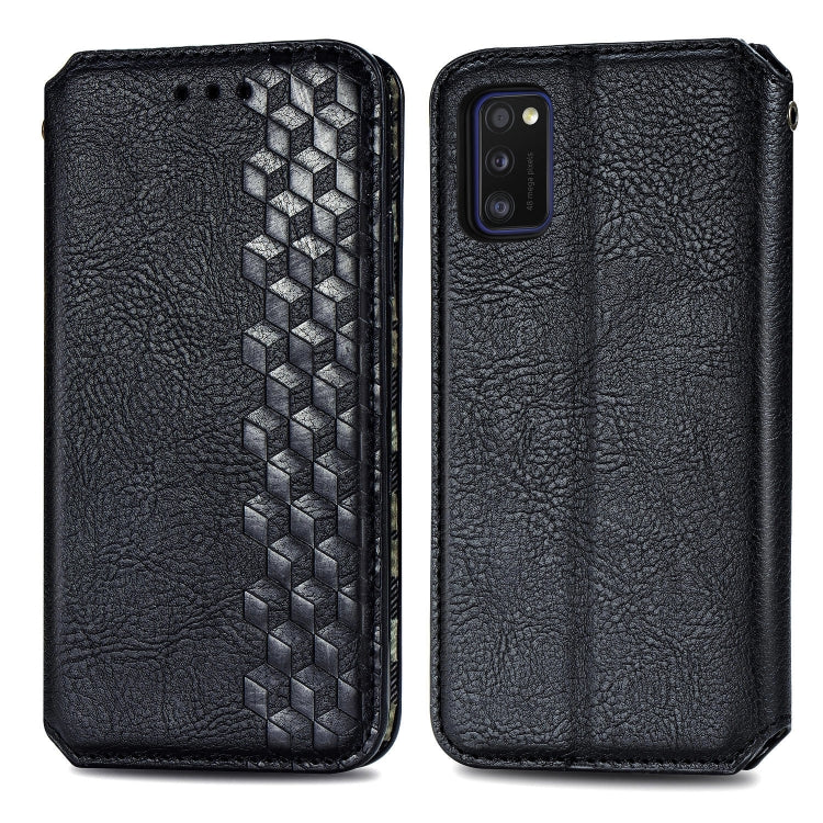Cubic Grid Pressed Horizontal Flip Magnetic Leather Case with Holder & Card Slots & Wallet, For Samsung Galaxy A20(Japanese Version), For Samsung Galaxy A30(Japanese Version), For Samsung Galaxy A30, For Samsung Galaxy A41                              ...