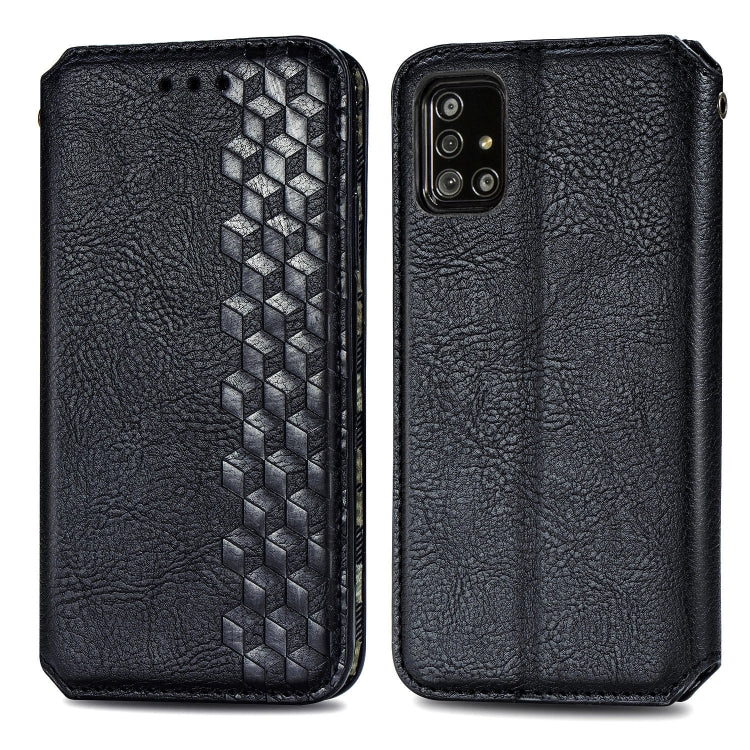 Cubic Grid Pressed Horizontal Flip Magnetic Leather Case with Holder & Card Slots & Wallet, For Samsung Galaxy A20(Japanese Version), For Samsung Galaxy A30(Japanese Version), For Samsung Galaxy A30, For Samsung Galaxy A41                              ...