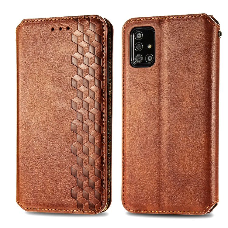 Cubic Grid Pressed Horizontal Flip Magnetic Leather Case with Holder & Card Slots & Wallet, For Samsung Galaxy A20(Japanese Version), For Samsung Galaxy A30(Japanese Version), For Samsung Galaxy A30, For Samsung Galaxy A41                              ...