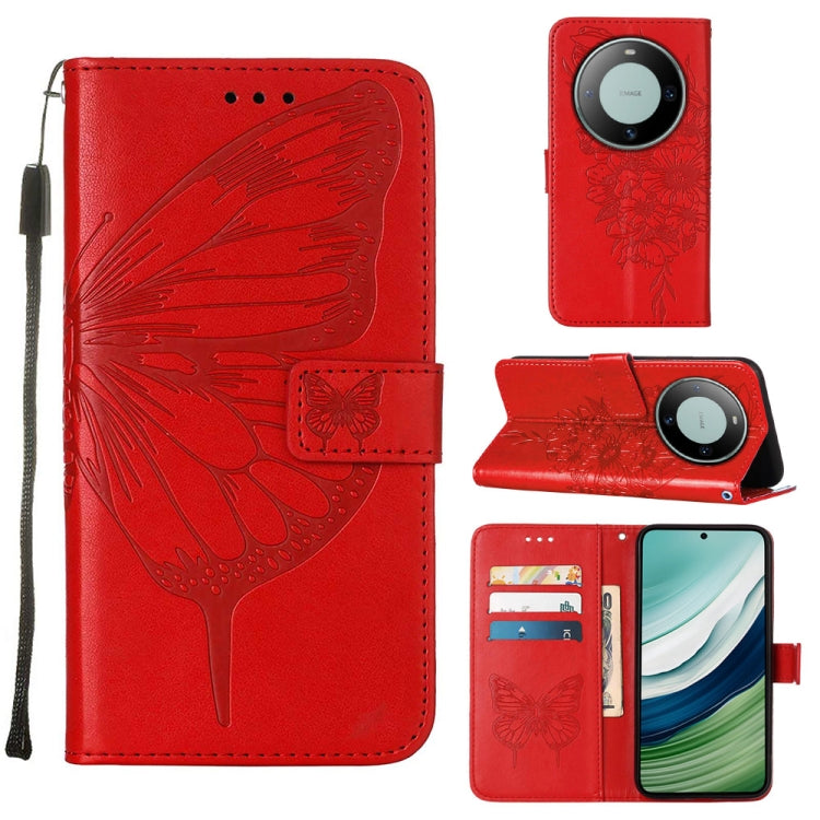 Embossed Butterfly Leather Phone Case, For Huawei Nova 12s 4G Global, For Huawei Pura 70 Pro, For Huawei Pura 70, For Huawei Mate 60, For Huawei Mate 60 Pro, For Huawei P60 Art