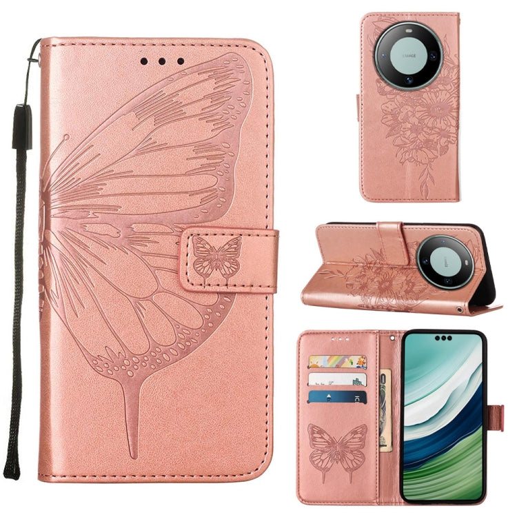 Embossed Butterfly Leather Phone Case, For Huawei Nova 12s 4G Global, For Huawei Pura 70 Pro, For Huawei Pura 70, For Huawei Mate 60, For Huawei Mate 60 Pro, For Huawei P60 Art