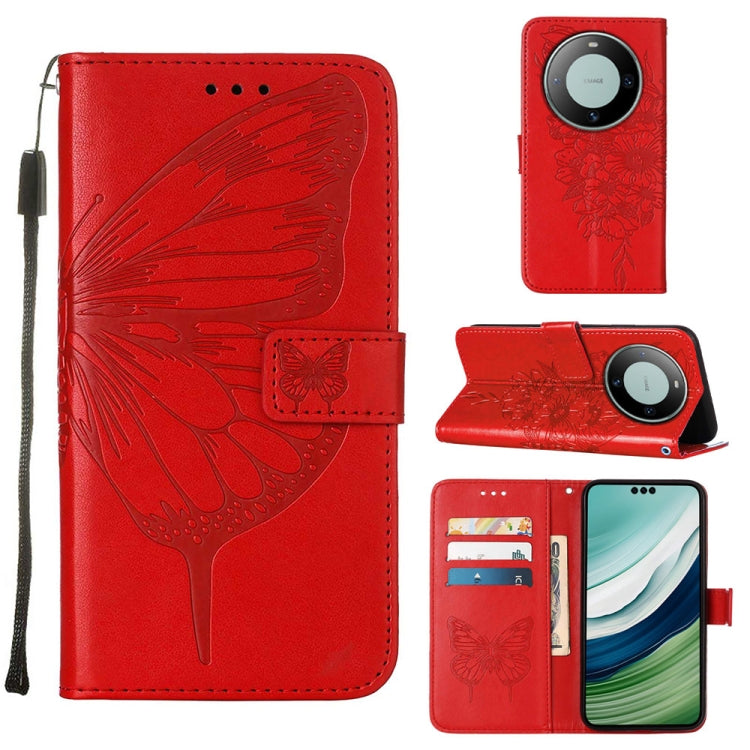 Embossed Butterfly Leather Phone Case, For Huawei Nova 12s 4G Global, For Huawei Pura 70 Pro, For Huawei Pura 70, For Huawei Mate 60, For Huawei Mate 60 Pro, For Huawei P60 Art