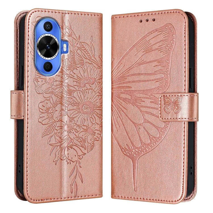 Embossed Butterfly Leather Phone Case, For Huawei Nova 12s 4G Global, For Huawei Pura 70 Pro, For Huawei Pura 70, For Huawei Mate 60, For Huawei Mate 60 Pro, For Huawei P60 Art