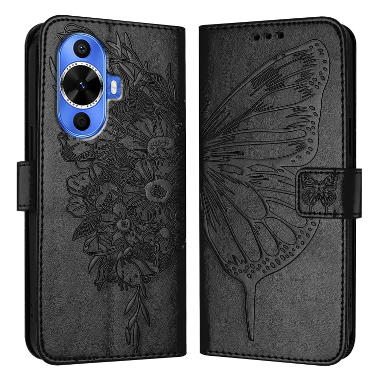 Embossed Butterfly Leather Phone Case, For Huawei Nova 12s 4G Global, For Huawei Pura 70 Pro, For Huawei Pura 70, For Huawei Mate 60, For Huawei Mate 60 Pro, For Huawei P60 Art