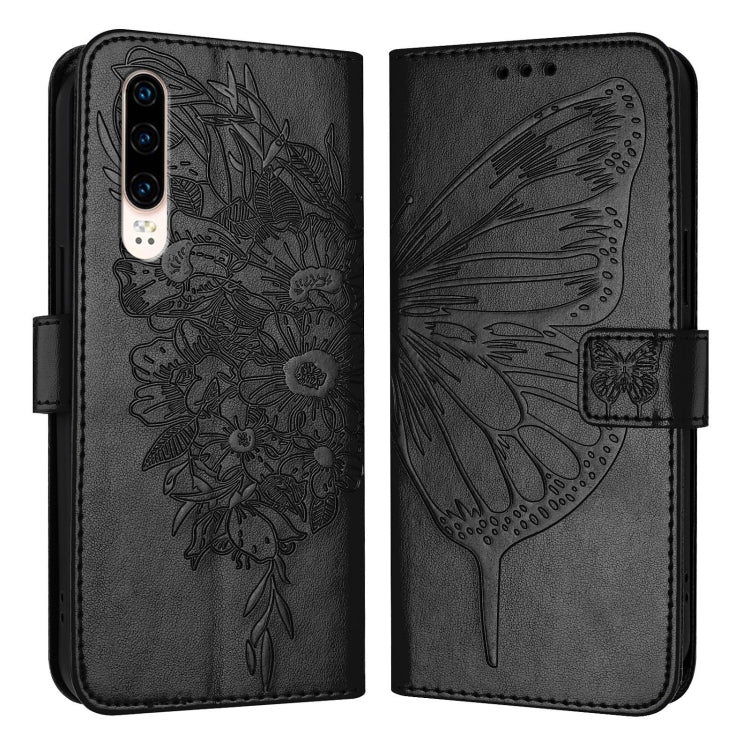 Embossed Butterfly Leather Phone Case, For Huawei P30
