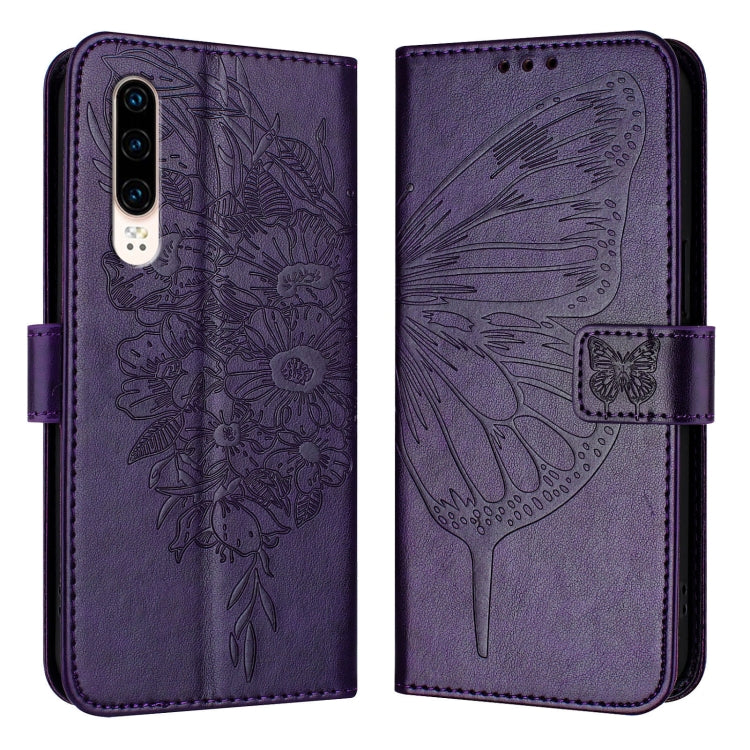 Embossed Butterfly Leather Phone Case, For Huawei P30