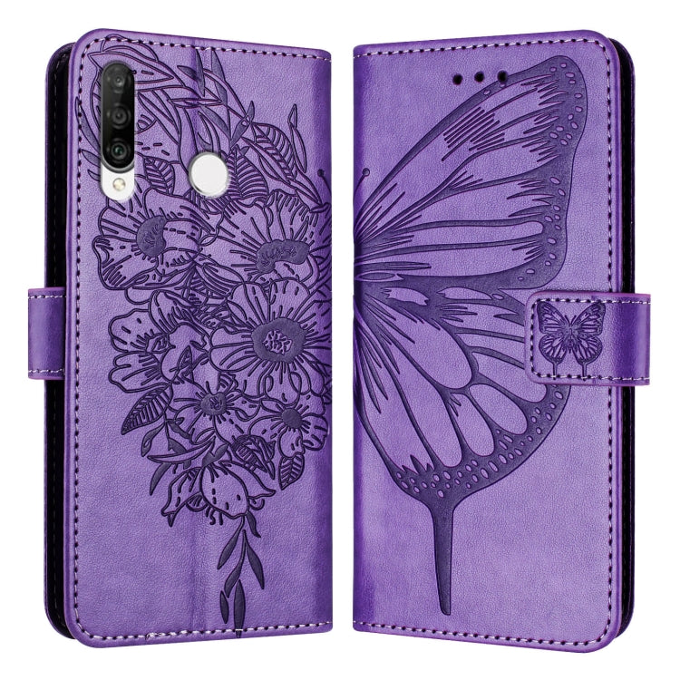 Embossed Butterfly Leather Phone Case, For Huawei P40 Lite 4G / Nova 6 SE, For Huawei P40 Pro, For Huawei P40, For Huawei Enjoy 9s/P Smart/P Smart+ 2019, For Huawei P30 Lite / Nova 4e, For Huawei P30 Pro