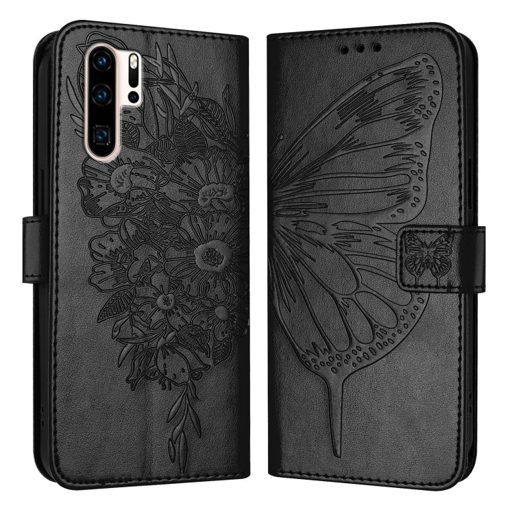 Embossed Butterfly Leather Phone Case, For Huawei P40 Lite 4G / Nova 6 SE, For Huawei P40 Pro, For Huawei P40, For Huawei Enjoy 9s/P Smart/P Smart+ 2019, For Huawei P30 Lite / Nova 4e, For Huawei P30 Pro