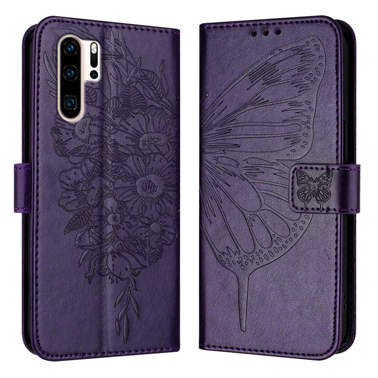 Embossed Butterfly Leather Phone Case, For Huawei P40 Lite 4G / Nova 6 SE, For Huawei P40 Pro, For Huawei P40, For Huawei Enjoy 9s/P Smart/P Smart+ 2019, For Huawei P30 Lite / Nova 4e, For Huawei P30 Pro