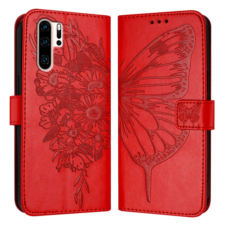 Embossed Butterfly Leather Phone Case, For Huawei P40 Lite 4G / Nova 6 SE, For Huawei P40 Pro, For Huawei P40, For Huawei Enjoy 9s/P Smart/P Smart+ 2019, For Huawei P30 Lite / Nova 4e, For Huawei P30 Pro