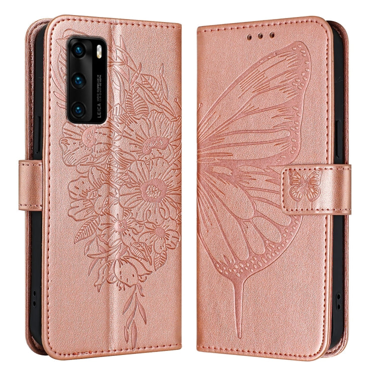 Embossed Butterfly Leather Phone Case, For Huawei P40 Lite 4G / Nova 6 SE, For Huawei P40 Pro, For Huawei P40, For Huawei Enjoy 9s/P Smart/P Smart+ 2019, For Huawei P30 Lite / Nova 4e, For Huawei P30 Pro