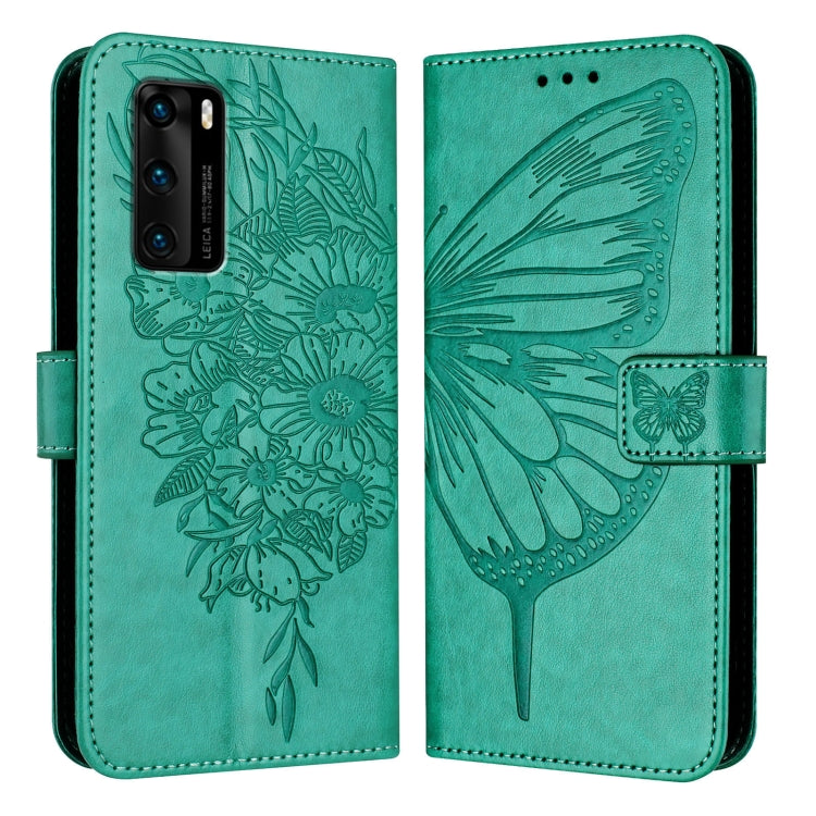 Embossed Butterfly Leather Phone Case, For Huawei P40 Lite 4G / Nova 6 SE, For Huawei P40 Pro, For Huawei P40, For Huawei Enjoy 9s/P Smart/P Smart+ 2019, For Huawei P30 Lite / Nova 4e, For Huawei P30 Pro