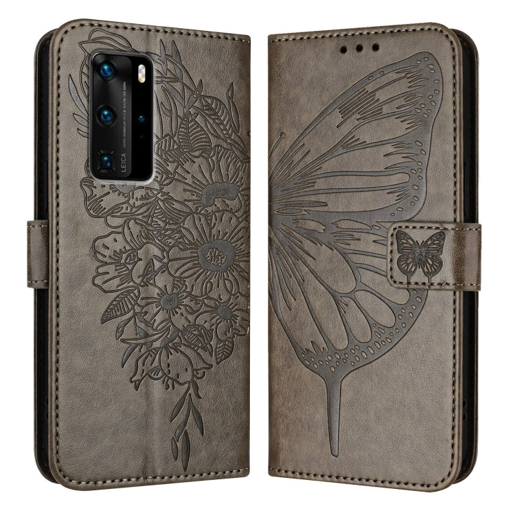 Embossed Butterfly Leather Phone Case, For Huawei P40 Lite 4G / Nova 6 SE, For Huawei P40 Pro, For Huawei P40, For Huawei Enjoy 9s/P Smart/P Smart+ 2019, For Huawei P30 Lite / Nova 4e, For Huawei P30 Pro