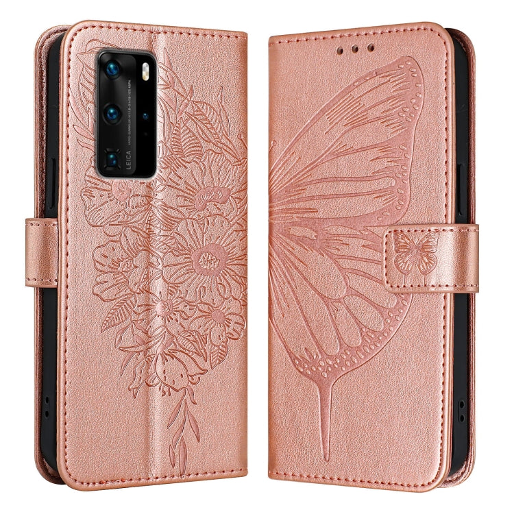 Embossed Butterfly Leather Phone Case, For Huawei P40 Lite 4G / Nova 6 SE, For Huawei P40 Pro, For Huawei P40, For Huawei Enjoy 9s/P Smart/P Smart+ 2019, For Huawei P30 Lite / Nova 4e, For Huawei P30 Pro
