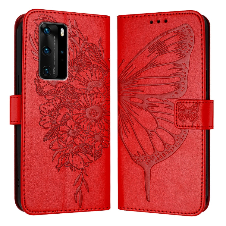 Embossed Butterfly Leather Phone Case, For Huawei P40 Lite 4G / Nova 6 SE, For Huawei P40 Pro, For Huawei P40, For Huawei Enjoy 9s/P Smart/P Smart+ 2019, For Huawei P30 Lite / Nova 4e, For Huawei P30 Pro