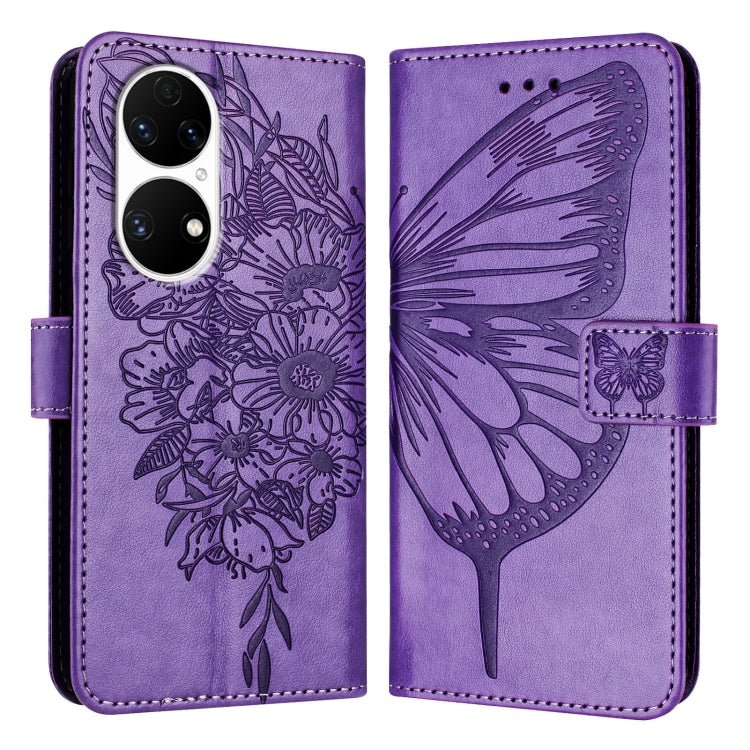 Embossed Butterfly Leather Phone Case, For Huawei P60 / P60 Pro, For Huawei Enjoy 50 Pro 4G / Nova Y90, For Huawei Enjoy 50 4G / Nova Y70 Plus, For Huawei P50 Pro, For Huawei P50, For Huawei Enjoy 20 SE/Y7a 4G/P Smart 2021