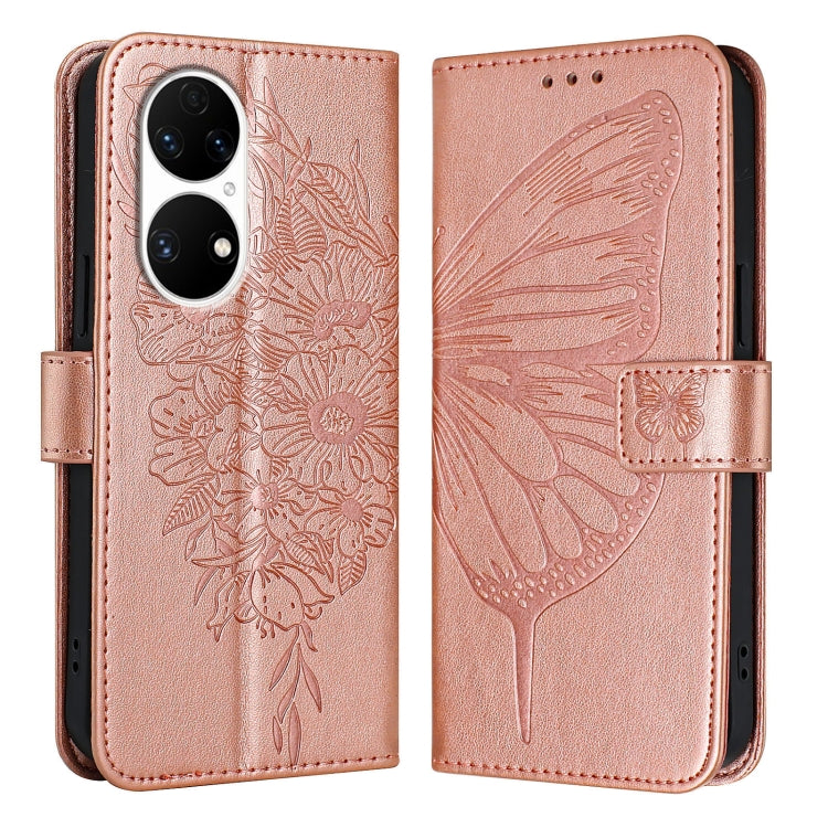 Embossed Butterfly Leather Phone Case, For Huawei P60 / P60 Pro, For Huawei Enjoy 50 Pro 4G / Nova Y90, For Huawei Enjoy 50 4G / Nova Y70 Plus, For Huawei P50 Pro, For Huawei P50, For Huawei Enjoy 20 SE/Y7a 4G/P Smart 2021