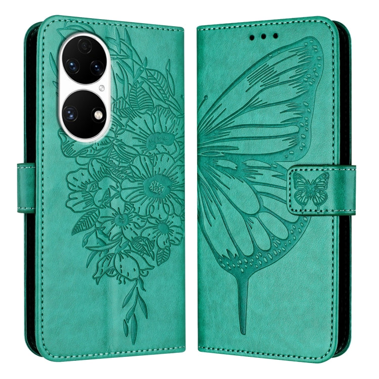Embossed Butterfly Leather Phone Case, For Huawei P60 / P60 Pro, For Huawei Enjoy 50 Pro 4G / Nova Y90, For Huawei Enjoy 50 4G / Nova Y70 Plus, For Huawei P50 Pro, For Huawei P50, For Huawei Enjoy 20 SE/Y7a 4G/P Smart 2021