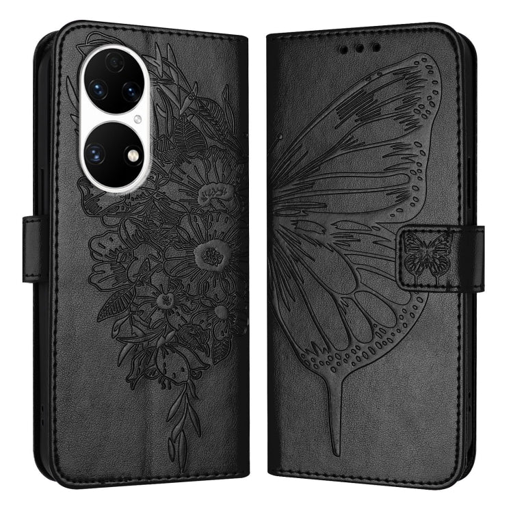 Embossed Butterfly Leather Phone Case, For Huawei P60 / P60 Pro, For Huawei Enjoy 50 Pro 4G / Nova Y90, For Huawei Enjoy 50 4G / Nova Y70 Plus, For Huawei P50 Pro, For Huawei P50, For Huawei Enjoy 20 SE/Y7a 4G/P Smart 2021