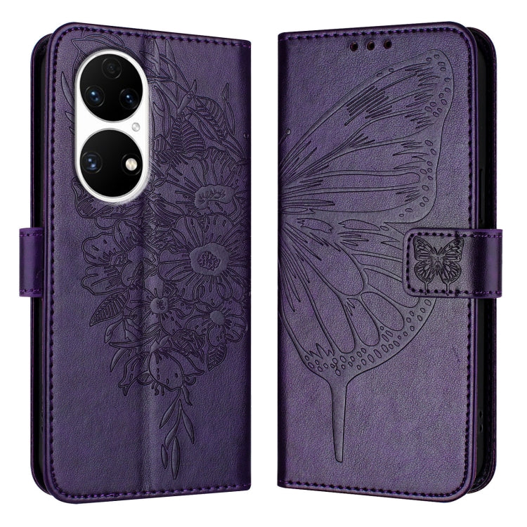 Embossed Butterfly Leather Phone Case, For Huawei P60 / P60 Pro, For Huawei Enjoy 50 Pro 4G / Nova Y90, For Huawei Enjoy 50 4G / Nova Y70 Plus, For Huawei P50 Pro, For Huawei P50, For Huawei Enjoy 20 SE/Y7a 4G/P Smart 2021
