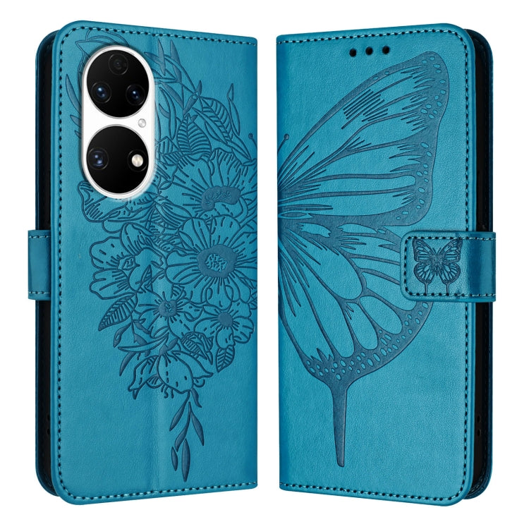 Embossed Butterfly Leather Phone Case, For Huawei P60 / P60 Pro, For Huawei Enjoy 50 Pro 4G / Nova Y90, For Huawei Enjoy 50 4G / Nova Y70 Plus, For Huawei P50 Pro, For Huawei P50, For Huawei Enjoy 20 SE/Y7a 4G/P Smart 2021
