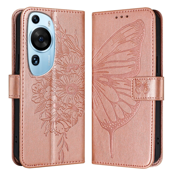 Embossed Butterfly Leather Phone Case, For Huawei Nova 12s 4G Global, For Huawei Pura 70 Pro, For Huawei Pura 70, For Huawei Mate 60, For Huawei Mate 60 Pro, For Huawei P60 Art