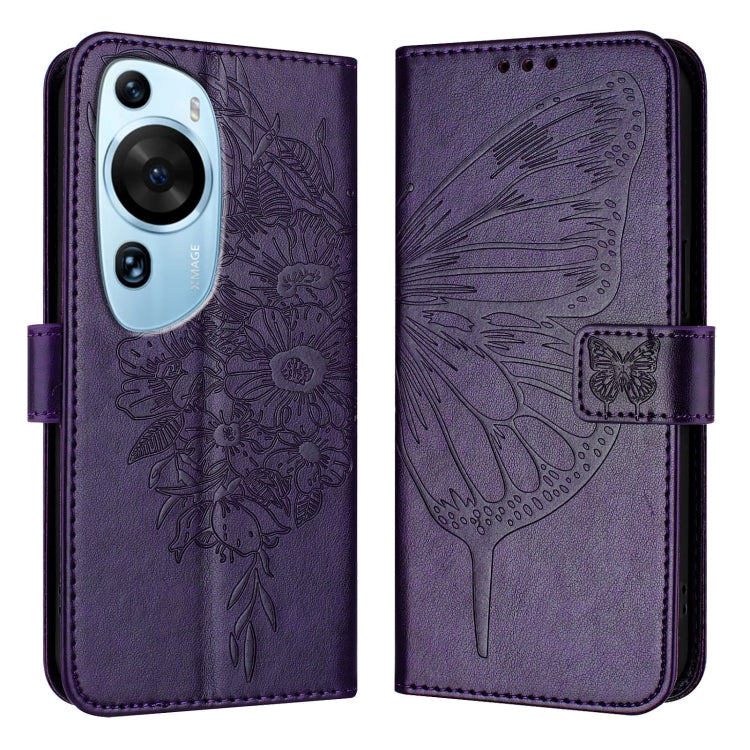 Embossed Butterfly Leather Phone Case, For Huawei Nova 12s 4G Global, For Huawei Pura 70 Pro, For Huawei Pura 70, For Huawei Mate 60, For Huawei Mate 60 Pro, For Huawei P60 Art
