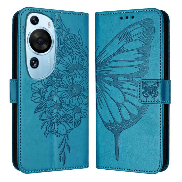 Embossed Butterfly Leather Phone Case, For Huawei Nova 12s 4G Global, For Huawei Pura 70 Pro, For Huawei Pura 70, For Huawei Mate 60, For Huawei Mate 60 Pro, For Huawei P60 Art