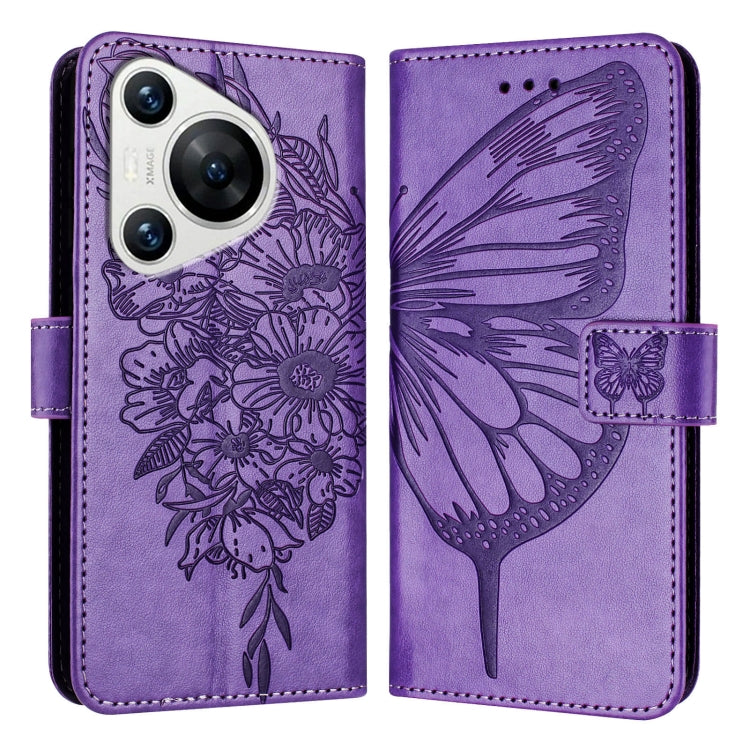 Embossed Butterfly Leather Phone Case, For Huawei Nova 12s 4G Global, For Huawei Pura 70 Pro, For Huawei Pura 70, For Huawei Mate 60, For Huawei Mate 60 Pro, For Huawei P60 Art