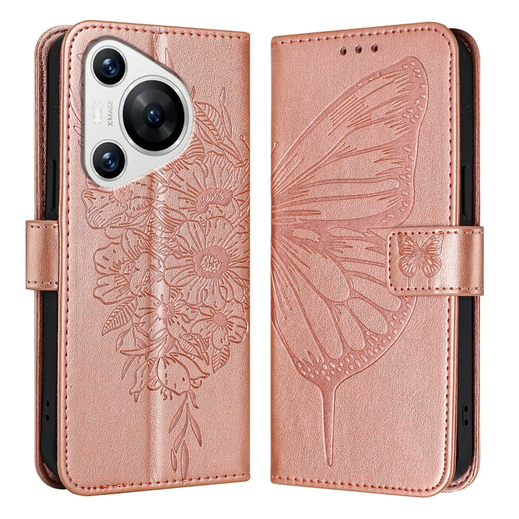 Embossed Butterfly Leather Phone Case, For Huawei Nova 12s 4G Global, For Huawei Pura 70 Pro, For Huawei Pura 70, For Huawei Mate 60, For Huawei Mate 60 Pro, For Huawei P60 Art