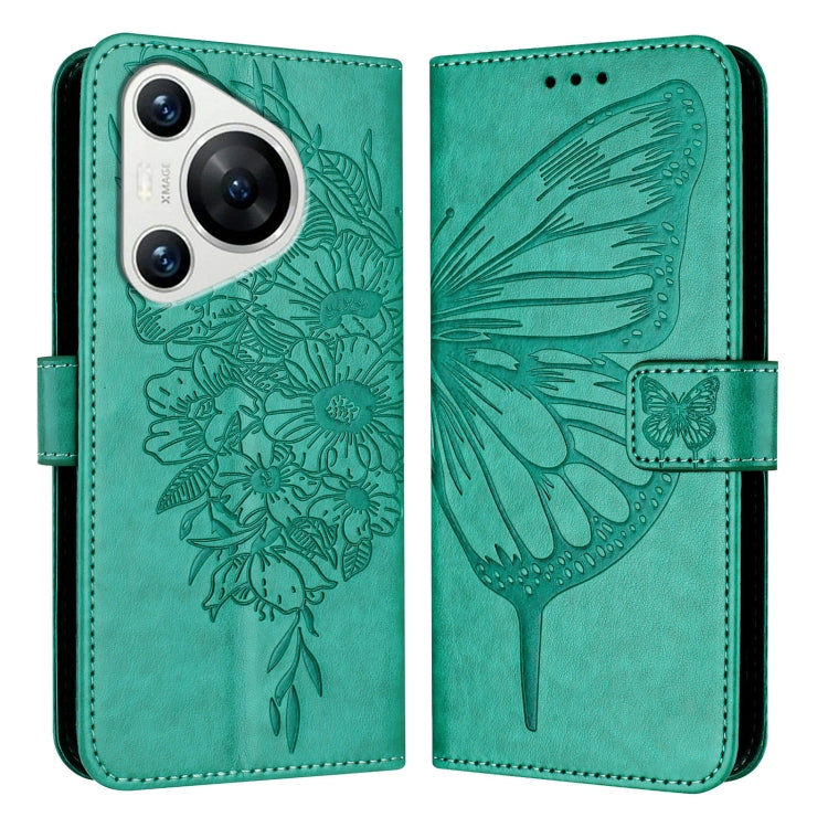 Embossed Butterfly Leather Phone Case, For Huawei Nova 12s 4G Global, For Huawei Pura 70 Pro, For Huawei Pura 70, For Huawei Mate 60, For Huawei Mate 60 Pro, For Huawei P60 Art