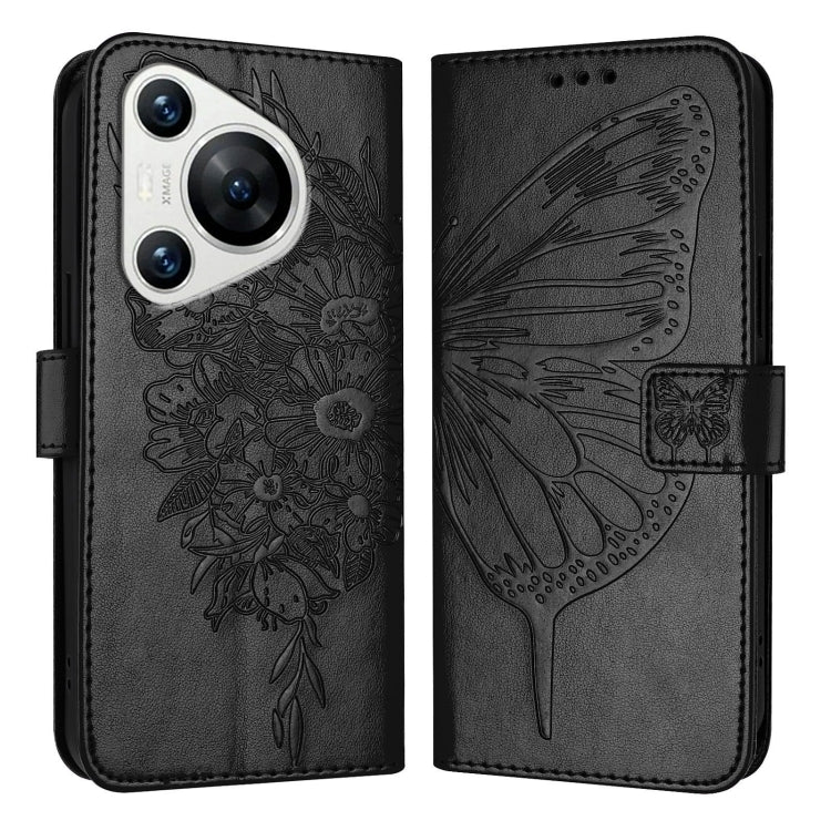 Embossed Butterfly Leather Phone Case, For Huawei Nova 12s 4G Global, For Huawei Pura 70 Pro, For Huawei Pura 70, For Huawei Mate 60, For Huawei Mate 60 Pro, For Huawei P60 Art