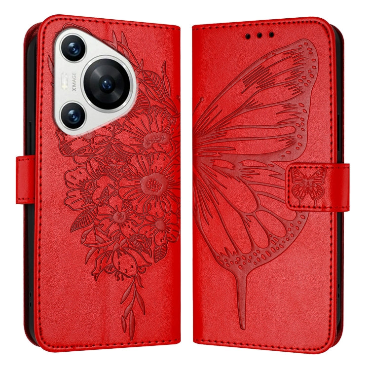 Embossed Butterfly Leather Phone Case, For Huawei Nova 12s 4G Global, For Huawei Pura 70 Pro, For Huawei Pura 70, For Huawei Mate 60, For Huawei Mate 60 Pro, For Huawei P60 Art